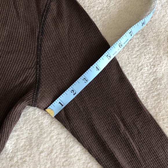 Chocolate brown long sleeve waffle knit - Picture 7 of 11